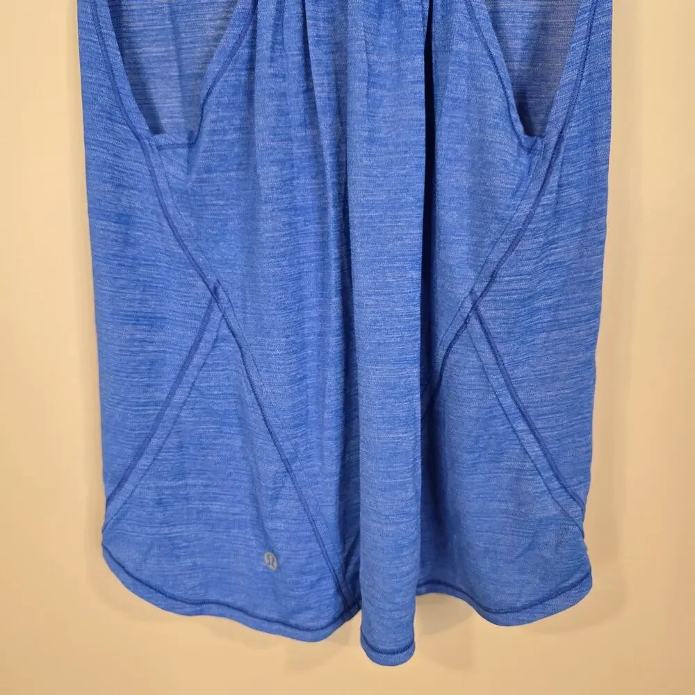Women's Lululemon Blue Shimmer Sleeveless Athletic Workout Top | Size 4